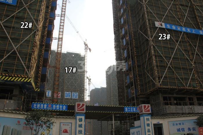 滨江万家名城二期17、22、23号楼施工实景图 2015年10月摄